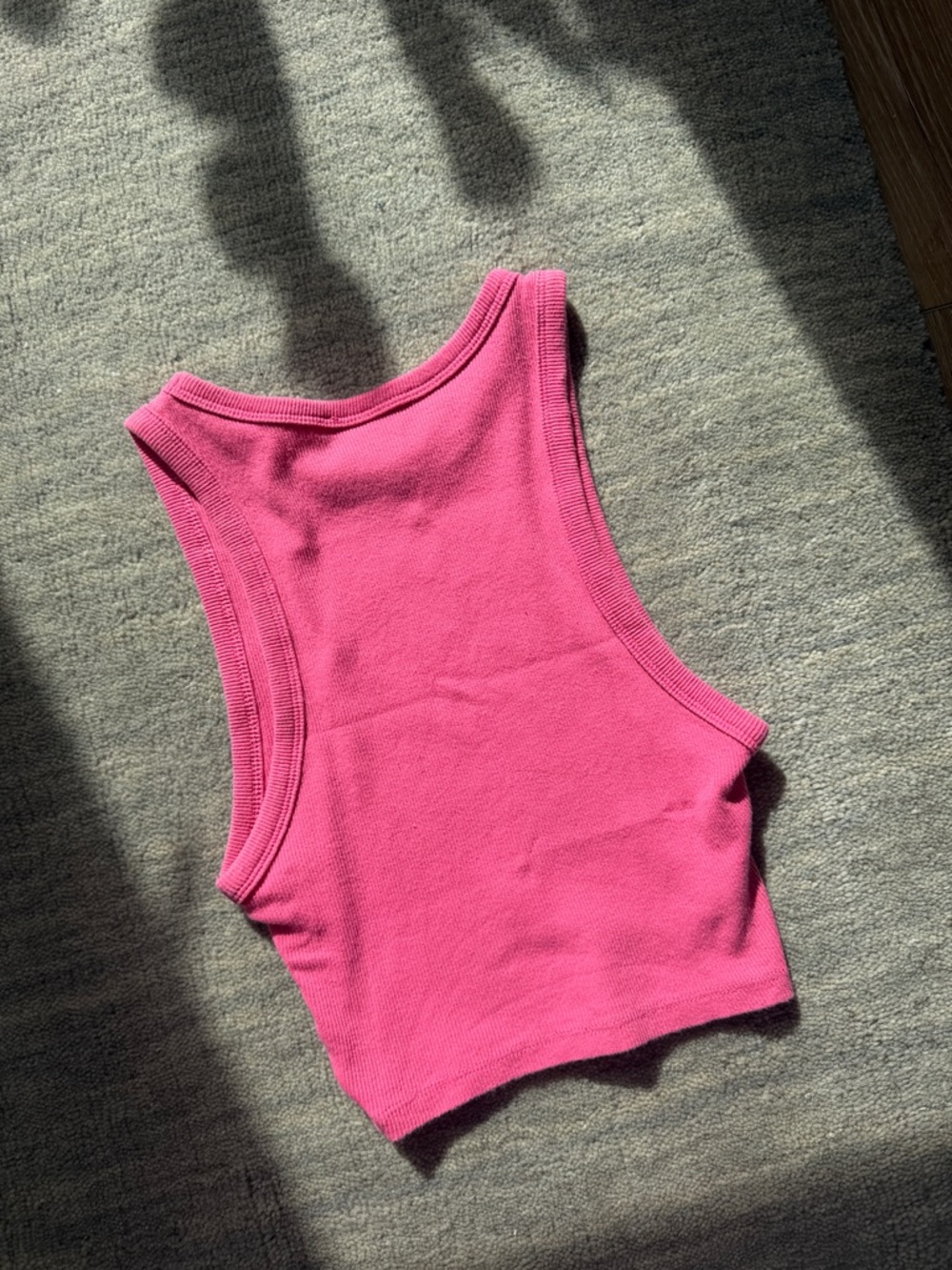 Zara Pink Ribbed Cropped Tank - Picture 3 of 3